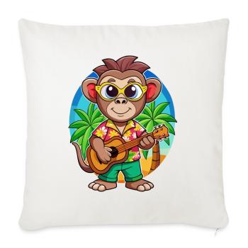 Lustige Affe Cartoon Sommer Strand Sonnenbrille - Sofakissenbezug 45 x 45 cm - Naturweiß  - Vorne