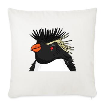 Pinguin mit Haare Felsenpinguin - Sofakissenbezug 45 x 45 cm - Naturweiß  - Vorne