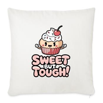 Doux mais dur ! - Housse de coussin décorative 45 x 45 cm - blanc nature - Devant