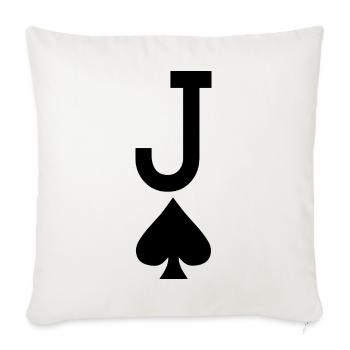 Carte à jouer au poker - Jack of Spades / Jokers - Housse de coussin décorative 45 x 45 cm - blanc nature - Devant