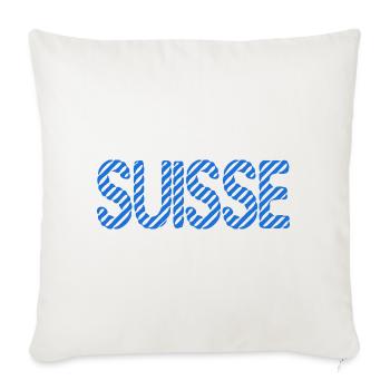 SUISSE. HUMOUR. PAYS. DRAPEAU - Housse de coussin décorative 45 x 45 cm - blanc nature - Devant