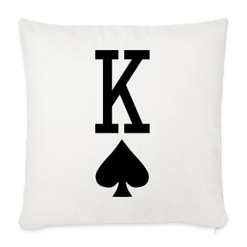 Carte à jouer au poker - King of Spades - Housse de coussin décorative 45 x 45 cm - blanc nature - Devant
