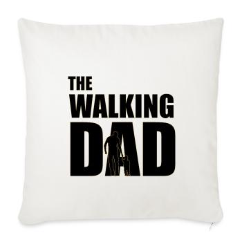 Le papa marchant (noir) contour Or - Housse de coussin décorative 45 x 45 cm - blanc nature - Devant