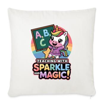 Teaching With Sparkle And Magic! - Sofa pillowcase 17,3'' x 17,3'' (45 x 45 cm) - natural white - Front