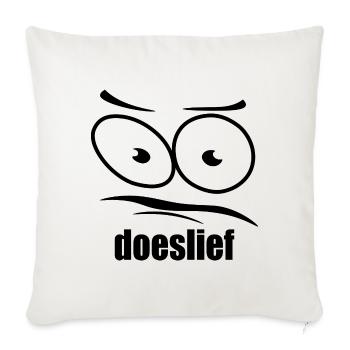 doeslief pleading eyes with question mark look - Sofa pillowcase 17,3'' x 17,3'' (45 x 45 cm) - natural white - Front