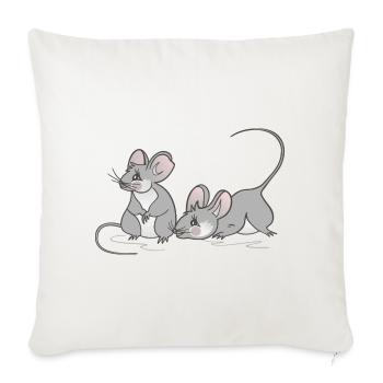 Mouse mouse children women birthday - Sofa pillowcase 17,3'' x 17,3'' (45 x 45 cm) - natural white - Front