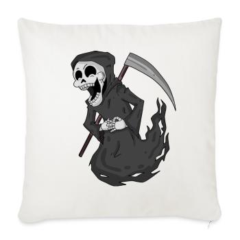 Grim Reaper rit drôle - Housse de coussin décorative 45 x 45 cm - blanc nature - Devant