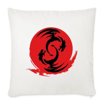 Red Dragon Circle - Sofa pillowcase 17,3'' x 17,3'' (45 x 45 cm) - natural white - Front