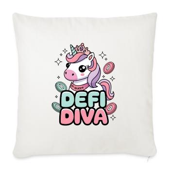 Diva Défi - Housse de coussin décorative 45 x 45 cm - blanc nature - Devant