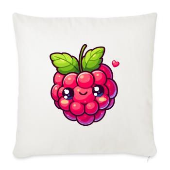 Framboise - Cœur - Housse de coussin décorative 45 x 45 cm - blanc nature - Devant