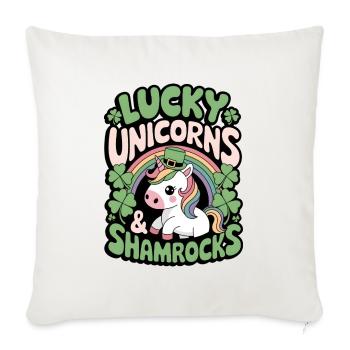 Lucky Unicorns & Shamrocks - Sofa pillowcase 17,3'' x 17,3'' (45 x 45 cm) - natural white - Front