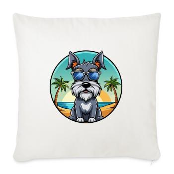 Standard Schnauzer Hunderasse Cartoon Sonnenbrille - Sofakissenbezug 45 x 45 cm - Naturweiß  - Vorne