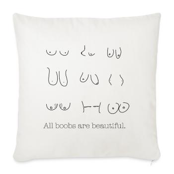 All boobs are beautiful Design - Sofakissenbezug 45 x 45 cm - Naturweiß  - Vorne