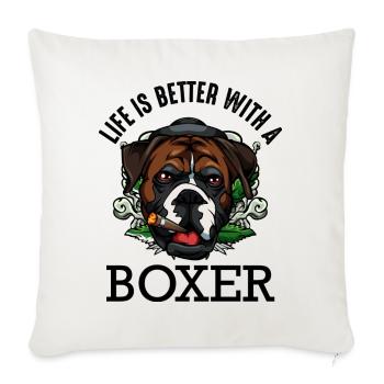 boxeur - Housse de coussin décorative 45 x 45 cm - blanc nature - Devant