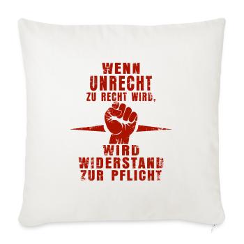 Rebellious Red – Grunge-Style Resistance - Sofa pillowcase 17,3'' x 17,3'' (45 x 45 cm) - natural white - Front