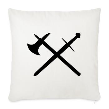 Schwert und Axt - Sofakissenbezug 45 x 45 cm - Naturweiß  - Vorne