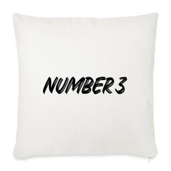 Number 3 - three - third - third - 3 - number 3 - Sofa pillowcase 17,3'' x 17,3'' (45 x 45 cm) - natural white - Front