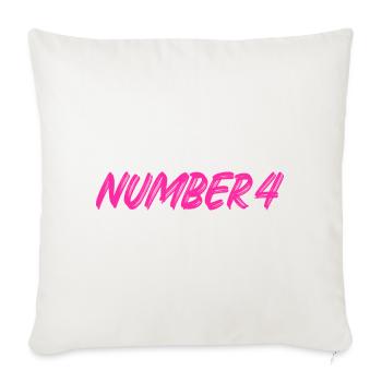 Number 4 - four - fourth - fourth - 4 - number 4 - Sofa pillowcase 17,3'' x 17,3'' (45 x 45 cm) - natural white - Front