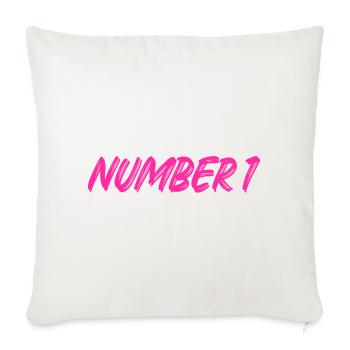 Numéro 1 - un - premier - premier - 1 - numéro 1 - Housse de coussin décorative 45 x 45 cm - blanc nature - Devant