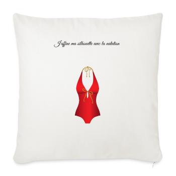 La piscine 1 - Housse de coussin décorative 45 x 45 cm - blanc nature - Devant