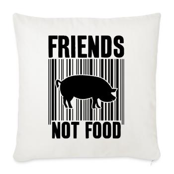 AMIS PAS DE NOURRITURE VEGAN - Housse de coussin décorative 45 x 45 cm - blanc nature - Devant