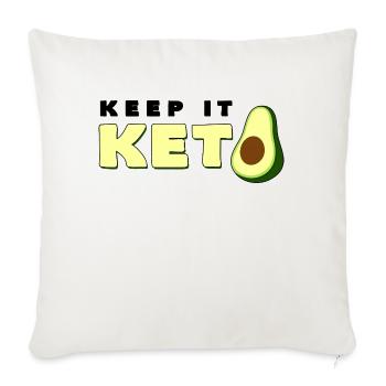 Keep It Keto Avocado Spruch Ketogene Diät Geschenk - Sofakissenbezug 45 x 45 cm - Naturweiß  - Vorne