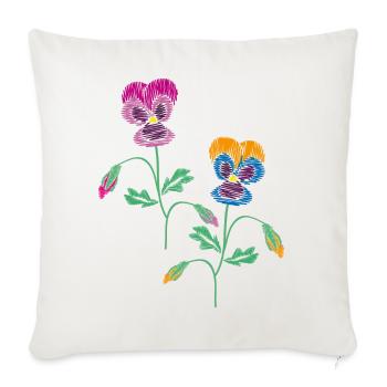 Pensée - Housse de coussin décorative 45 x 45 cm - blanc nature - Devant