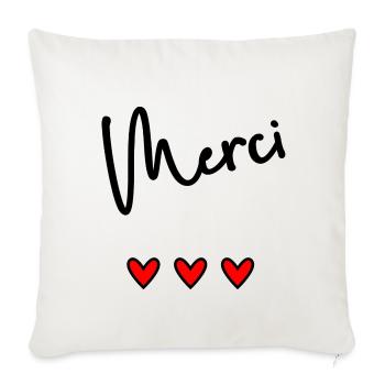 MERCI. MAÎTRESSE. MAÎTRE. MERCI MAÎTRESSE - Housse de coussin décorative 45 x 45 cm - blanc nature - Devant