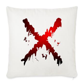 X Desing rot schwarz - Sofakissenbezug 45 x 45 cm - Naturweiß  - Vorne