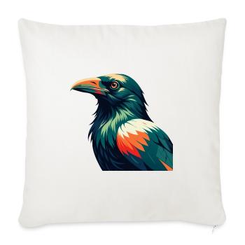 Crow Cartoon Character Colorful Pet Animal - Sofa pillowcase 17,3'' x 17,3'' (45 x 45 cm) - natural white - Front