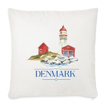 Dänemark Leuchtturm tiny Haus am Meer - Sofakissenbezug 45 x 45 cm - Naturweiß  - Vorne
