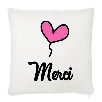 MERCI. MAÎTRESSE. MAÎTRE. MERCI MAÎTRESSE - Housse de coussin décorative 45 x 45 cm - blanc nature - Devant
