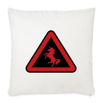 Achtung Einhorn, Gefahr - Sofakissenbezug 45 x 45 cm - Naturweiß  - Vorne
