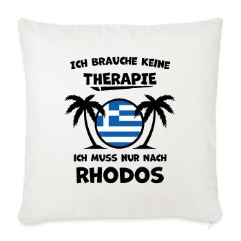 Rhodos Griechenland – Urlaub & Erinnerungen - Sofakissenbezug 45 x 45 cm - Naturweiß  - Vorne