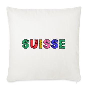 SUISSE. PAYS. GENEVE. HUMOUR. DRAPEAU. GENEVE - Housse de coussin décorative 45 x 45 cm - blanc nature - Devant