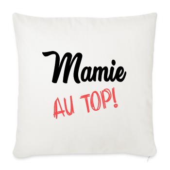 MAMIE. FÊTE DES MÈRES. BONNE FÊTE MAMIE - Housse de coussin décorative 45 x 45 cm - blanc nature - Devant