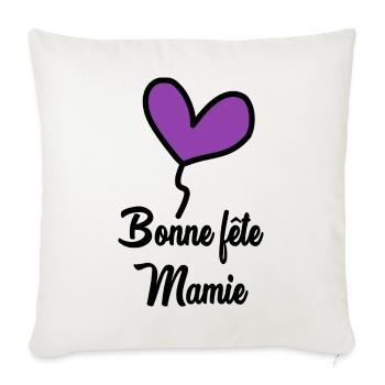 BONNE FÊTE MAMIE - Housse de coussin décorative 45 x 45 cm - blanc nature - Devant