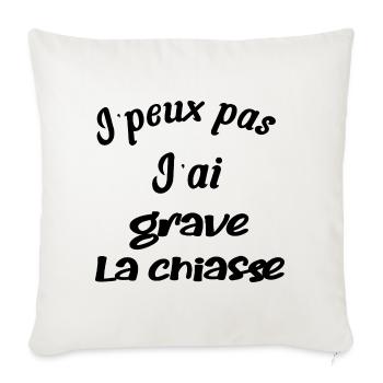 j'peux pas, j'ai grave la chiasse - Housse de coussin décorative 45 x 45 cm - blanc nature - Devant