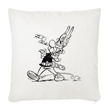 Asterix & Obelix - Asterix is singing - Sofa pillowcase 17,3'' x 17,3'' (45 x 45 cm) - natural white - Front