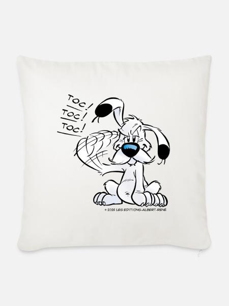 Asterix & Obelix Idefix Klopft Toc Toc Toc - Sofakissenbezug 45 x 45 cm - Naturweiß