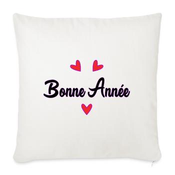 HAPPY NEW YEAR. NEW YEAR'S EVE. BEST WISHES - Sofa pillowcase 17,3'' x 17,3'' (45 x 45 cm) - natural white - Front