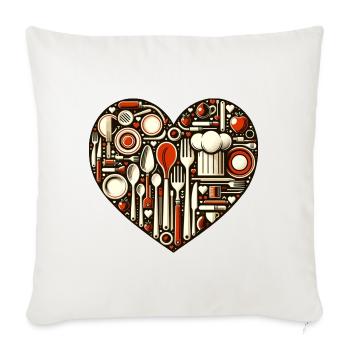 Kitchen Love Heart - Sofa pillowcase 17,3'' x 17,3'' (45 x 45 cm) - natural white - Front