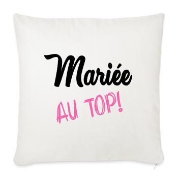 WEDDING. HEART. COUPLE. JUST MARRIED. Bachelorette party - Sofa pillowcase 17,3'' x 17,3'' (45 x 45 cm) - natural white - Front