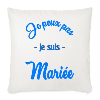 WEDDING. HEART. COUPLE. JUST MARRIED. Bachelorette party - Sofa pillowcase 17,3'' x 17,3'' (45 x 45 cm) - natural white - Front