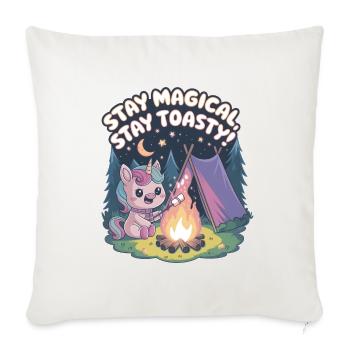 Stay Magical, Stay Toasty! - Sofa pillowcase 17,3'' x 17,3'' (45 x 45 cm) - natural white - Front