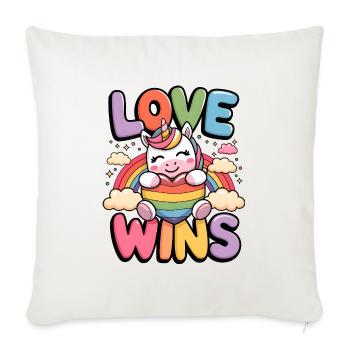 Love Wins - Sofa pillowcase 17,3'' x 17,3'' (45 x 45 cm) - natural white - Front