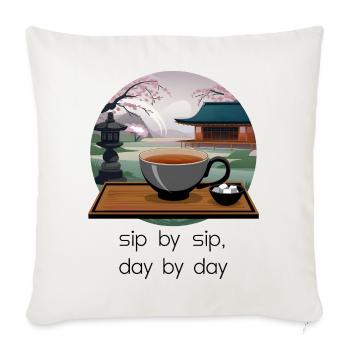 Sip By Sip, Day By Day - Sofa pillowcase 17,3'' x 17,3'' (45 x 45 cm) - natural white - Front