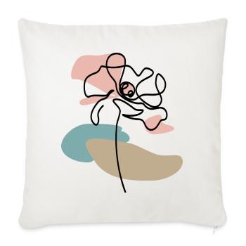 Abstrakte Mohnblume Poppies line art Farbklecks - Sofakissenbezug 45 x 45 cm - Naturweiß  - Vorne