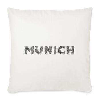 Munich Bavière German City Hatching lettrage - Housse de coussin décorative 45 x 45 cm - blanc nature - Devant