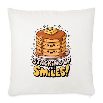 Staking Up The Smiles ! - Housse de coussin décorative 45 x 45 cm - blanc nature - Devant